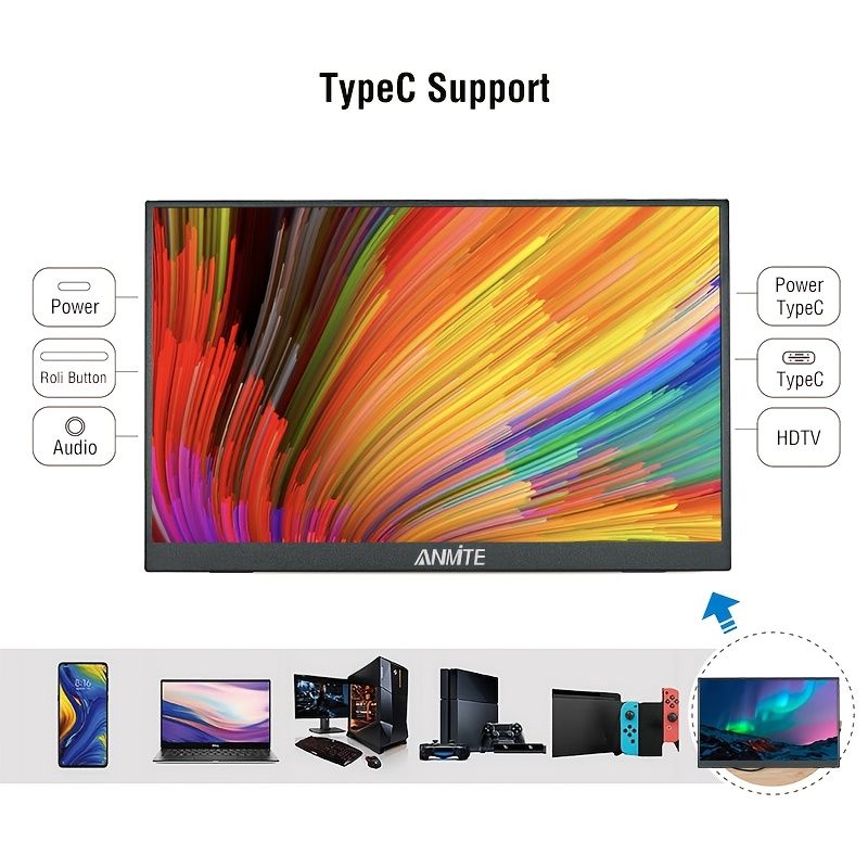 Atotech 15.6 inch Portable Touch Screen Monitor Compatible with Laptop Second Screen Gaming Extension Monitor for Mac PS5/ 4pcs