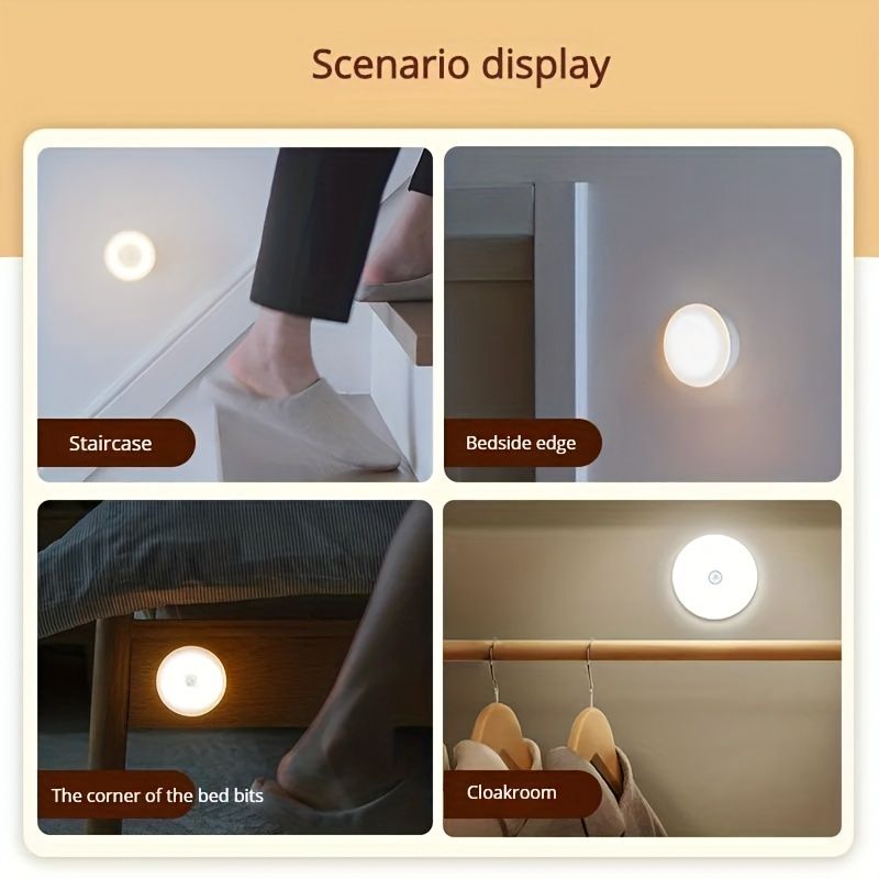 Smart Body Sensor LED Night Light - Dynamic Sensor Wardrobe Light for Hallway, Closet, Bedroom, Bedside - Stair Light Can Be Posted Anywhere