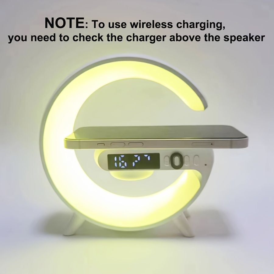 Wireless Speakers With Wireless Fast Charging, Rhythm RGB Light, Bar Smart Light, Sunrise Alarm Clock, Wake Up Light For Bedrooms, Dimmable Table Lamp