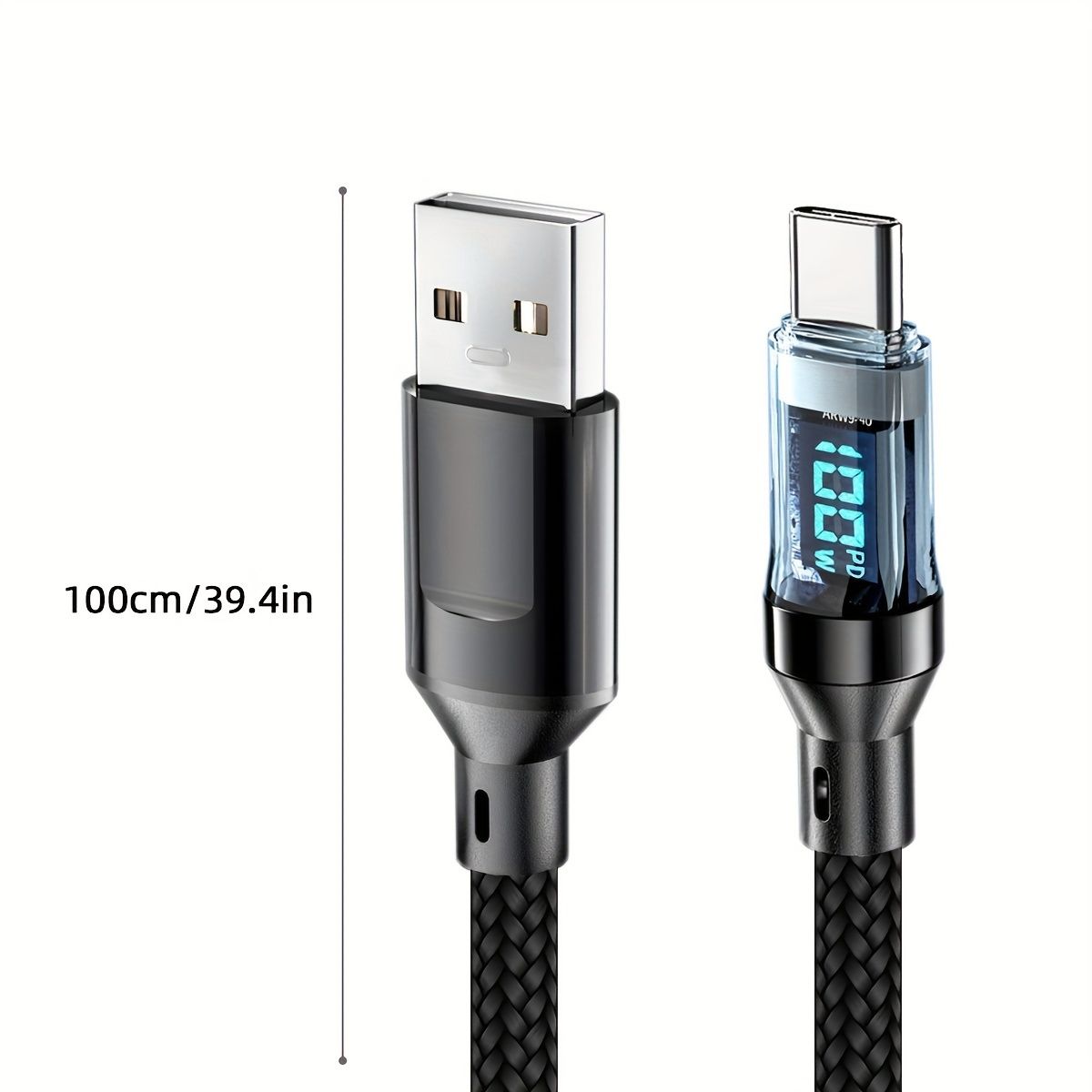 1m 120W Type C Cable Fast Charging Display Cable,Suitable for Charging a Variety of Brands of Mobile Phones and Tablets