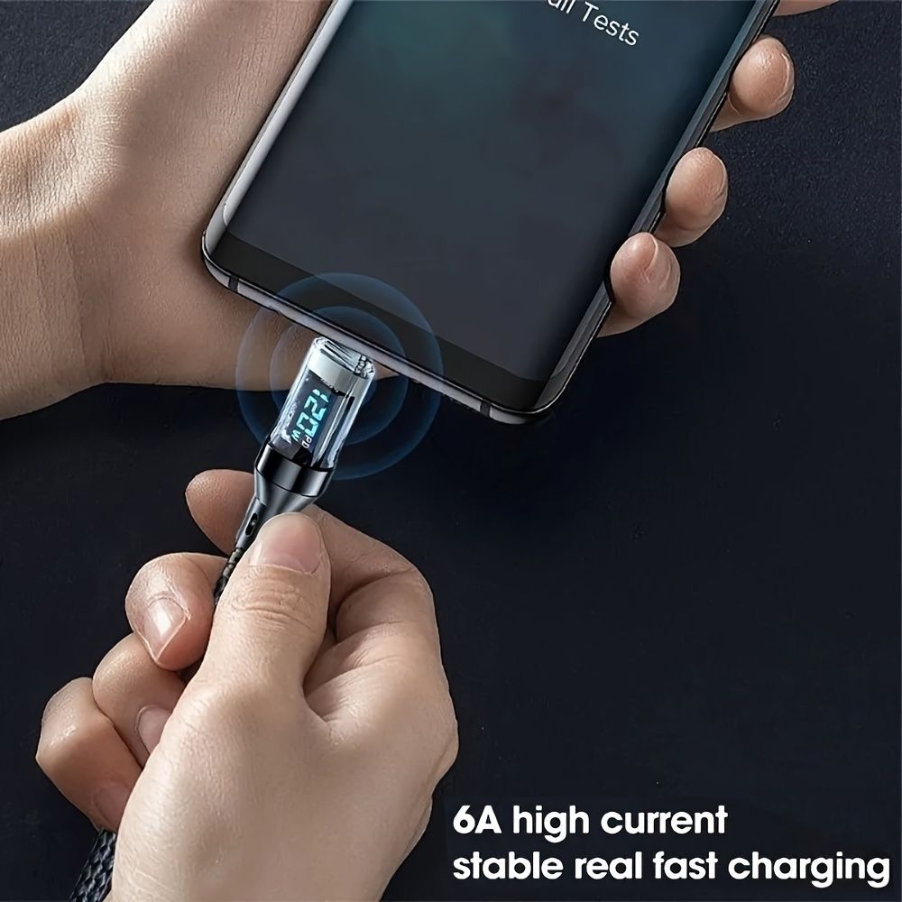 1m 120W Type C Cable Fast Charging Display Cable,Suitable for Charging a Variety of Brands of Mobile Phones and Tablets