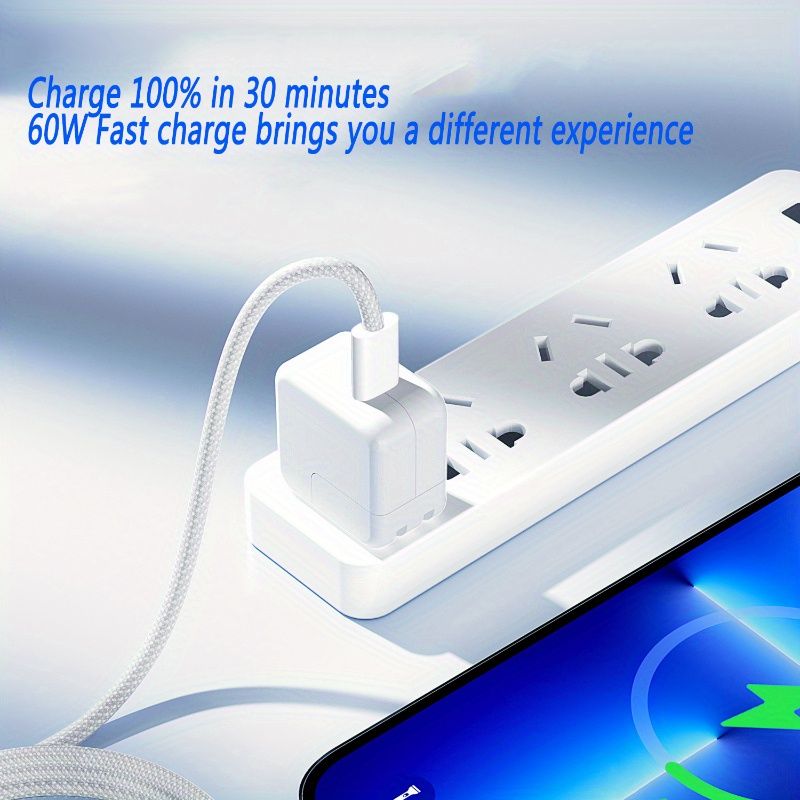 2m 60W Fast Charging Cable: USB-C to USB-C for Iphone 15
