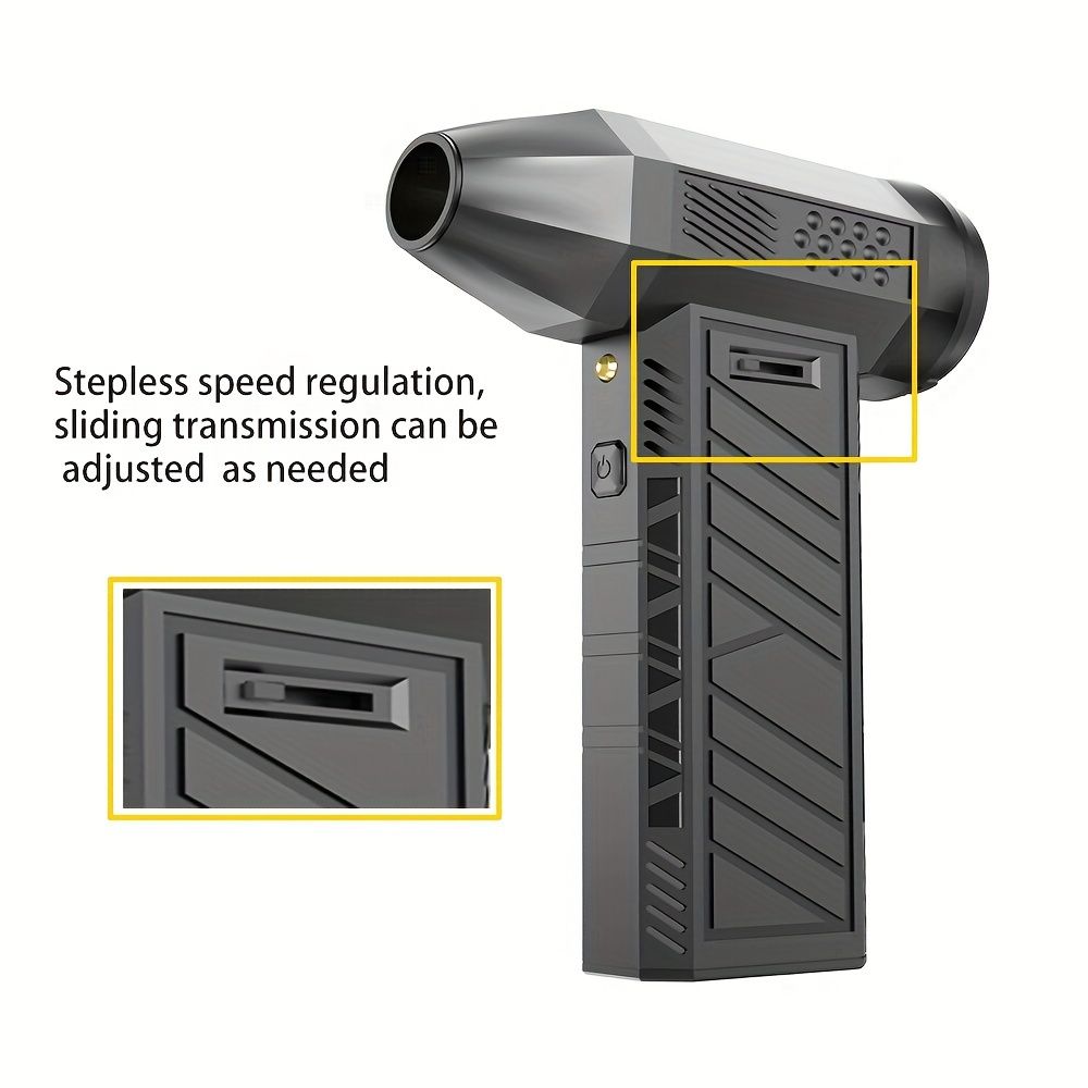 Portable Turbo Blower, 130000 RPM High-Speed Handheld Jet Fan, Multi-Functional for Snow Removal, BBQ Carbon Production, Outdoor Use, Battery/Usb Powered, Rechargeable Battery, ≤36V