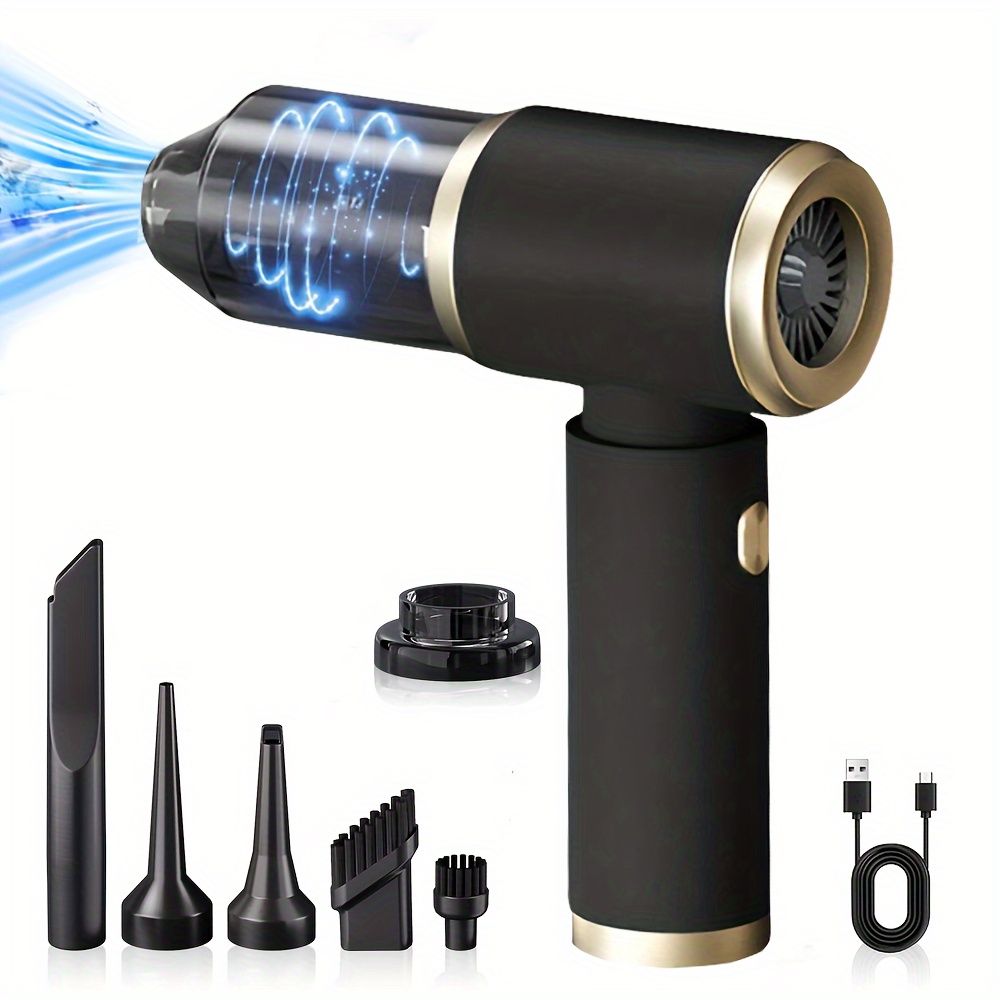 Handheld cordless vacuum cleaner with integrated blower, compact car vacuum for small computers, 6000Pa suction power. Suitable for home use, office cleaning, pet hair removal, and travel.