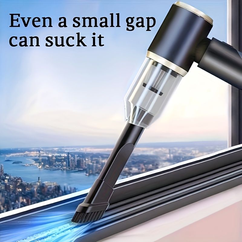 Handheld cordless vacuum cleaner with integrated blower, compact car vacuum for small computers, 6000Pa suction power. Suitable for home use, office cleaning, pet hair removal, and travel.