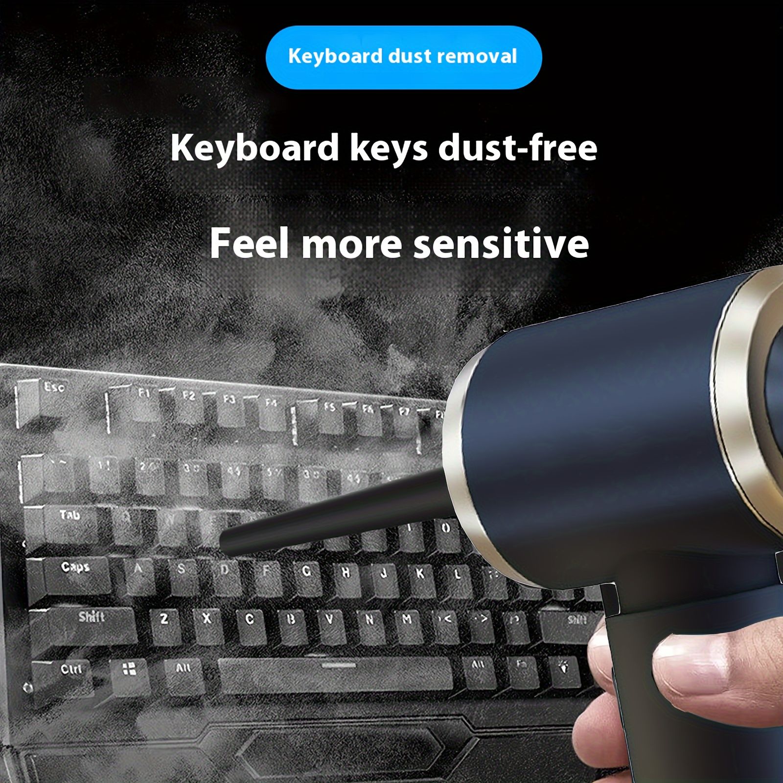 Handheld cordless vacuum cleaner with integrated blower, compact car vacuum for small computers, 6000Pa suction power. Suitable for home use, office cleaning, pet hair removal, and travel.