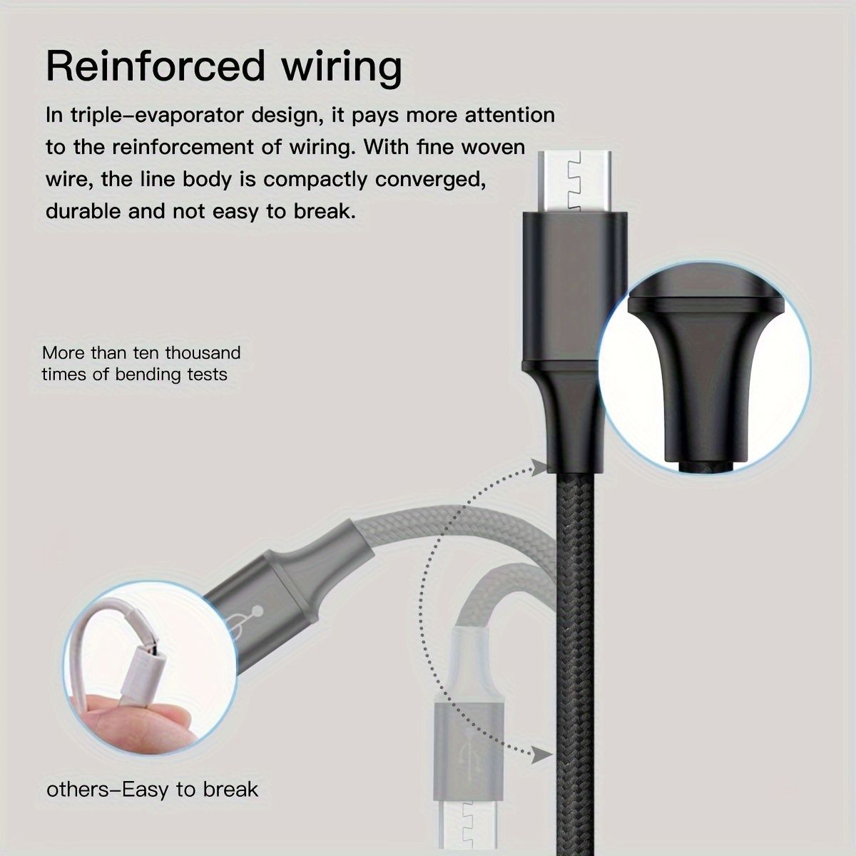 1.2m 3-in-1 Multi-Functional USB Flash Charging Cable - Compatible with iPhone 14, 13, 12 Pro Max, Xs Max, Samsung, Redmi, One Plus, USB-C Mobile Phones with Type-C and Micro USB Connectors