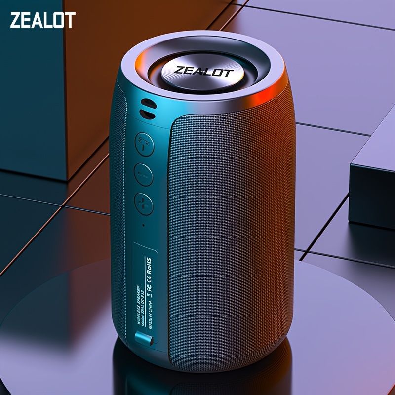 10W Wireless Speaker, Portable Subwoofer, TWS Supports Dual Pairing, 1800mAh Battery, 8 Hours of Gaming Time Loud Stereo Sound, Boombox Style Bass Cannon.  Charging Cable and Auxiliary Line