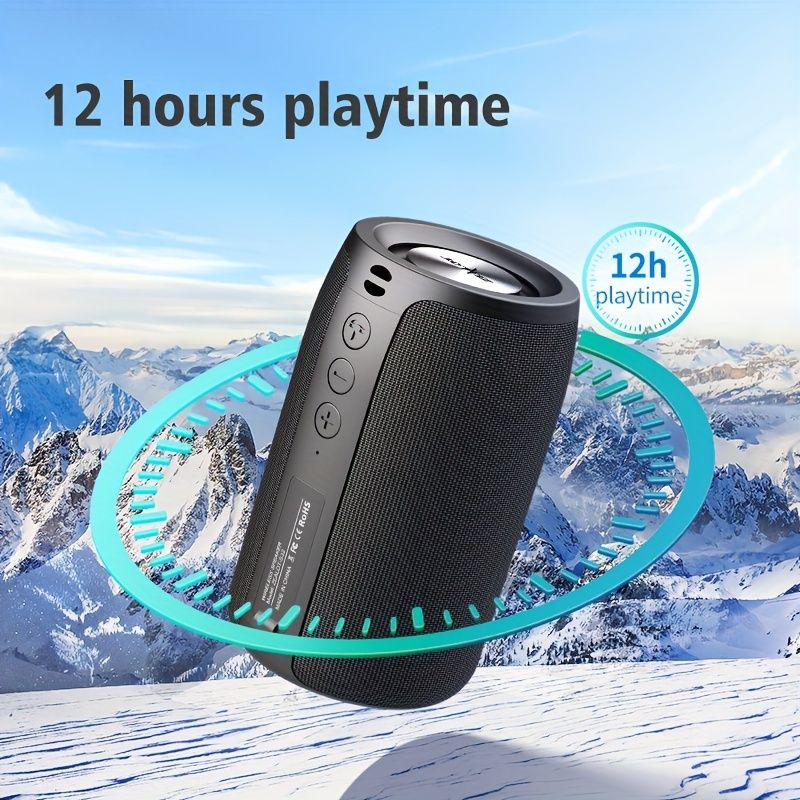 10W Wireless Speaker, Portable Subwoofer, TWS Supports Dual Pairing, 1800mAh Battery, 8 Hours of Gaming Time Loud Stereo Sound, Boombox Style Bass Cannon.  Charging Cable and Auxiliary Line