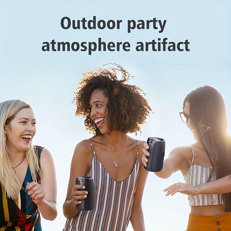 10W Wireless Speaker, Portable Subwoofer, TWS Supports Dual Pairing, 1800mAh Battery, 8 Hours of Gaming Time Loud Stereo Sound, Boombox Style Bass Cannon.  Charging Cable and Auxiliary Line