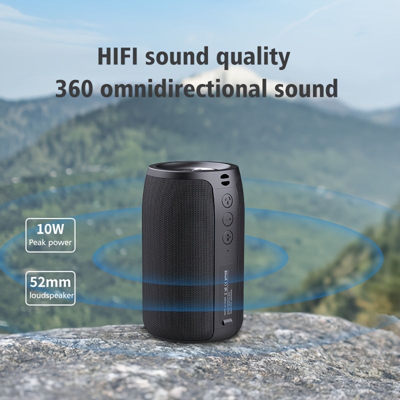10W Wireless Speaker, Portable Subwoofer, TWS Supports Dual Pairing, 1800mAh Battery, 8 Hours of Gaming Time Loud Stereo Sound, Boombox Style Bass Cannon.  Charging Cable and Auxiliary Line