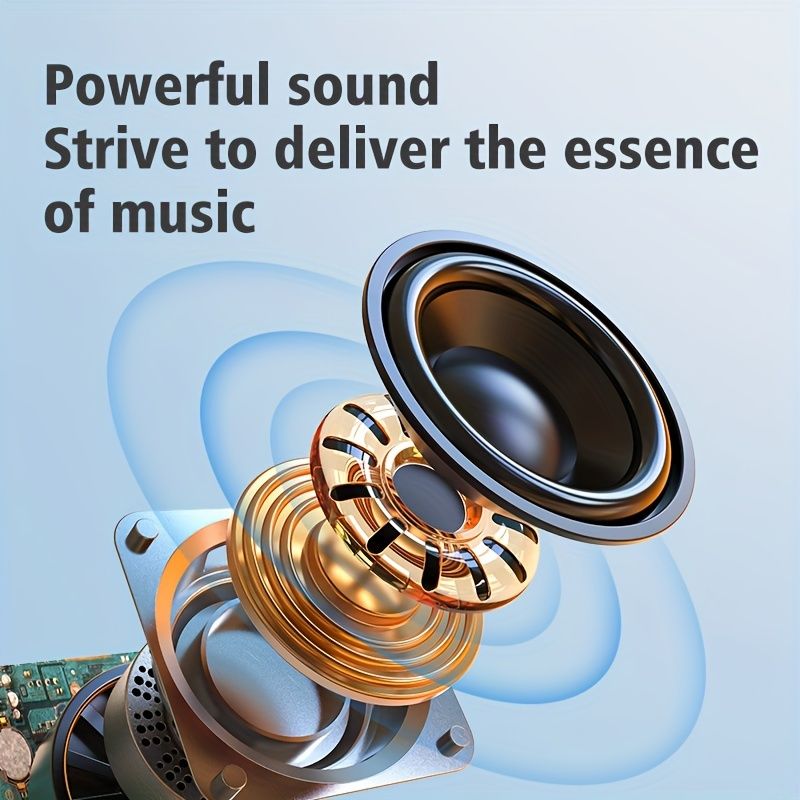 10W Wireless Speaker, Portable Subwoofer, TWS Supports Dual Pairing, 1800mAh Battery, 8 Hours of Gaming Time Loud Stereo Sound, Boombox Style Bass Cannon.  Charging Cable and Auxiliary Line