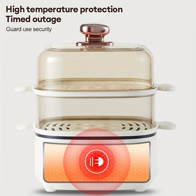Two Tier Electric Food Steamer for Cooking Vegetables, with Visualization Lids and Stackable Baskets for Fast Simultaneous Cooking, 9.5QT Multifunctional Electric Hot Pot, Auto Shutoff & Boil Dry Prot