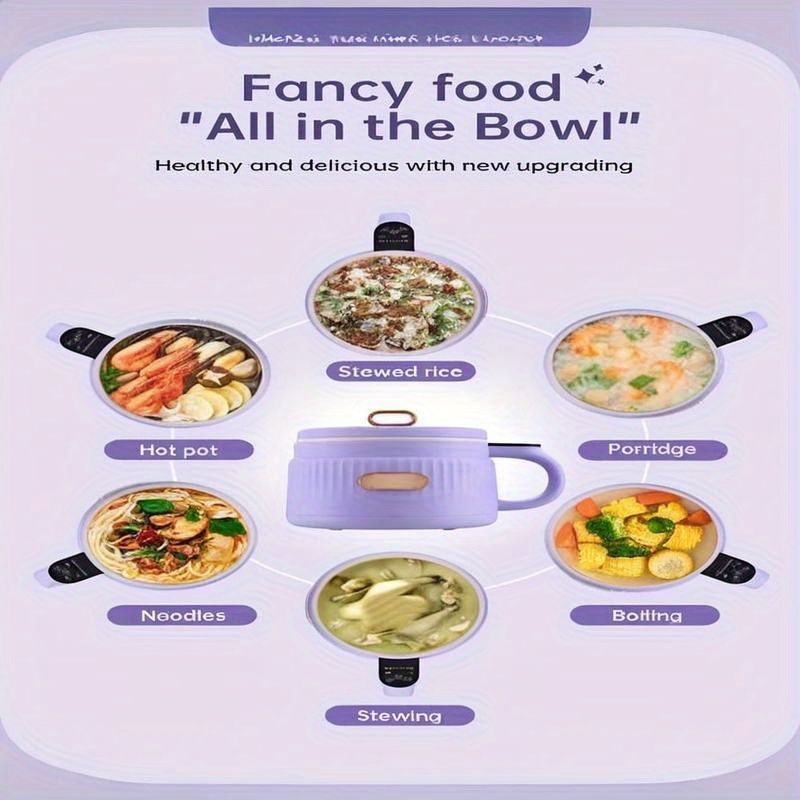 Compact 1.6L Electric Cooker - Portable Two-Color Selection Touch Control with Intelligent Handle, Non-Stick for Soup, Rice, Porridge & Hot Pot - Perfect for Dorms & Small Kitchens