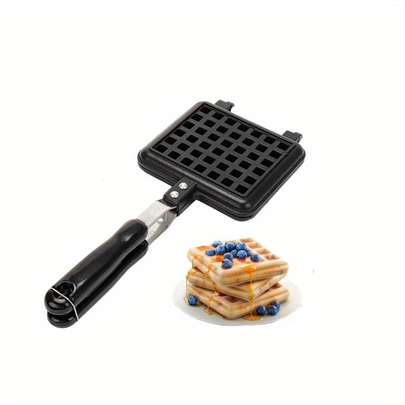 1pc Nonstick Waffle Maker Pan, Stove Top Waffle Skillet For Belgian Waffles Sandwich Toaster, Breakfast, Sandwich Maker Cookware, Kitchenware, Kitchen Accessories
