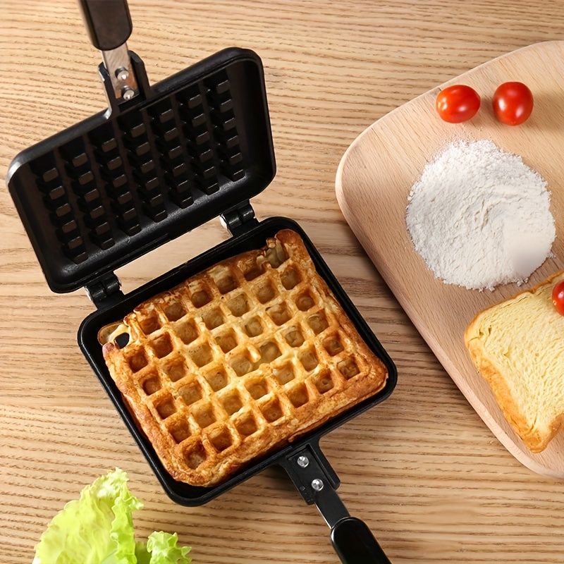 1pc Nonstick Waffle Maker Pan, Stove Top Waffle Skillet For Belgian Waffles Sandwich Toaster, Breakfast, Sandwich Maker Cookware, Kitchenware, Kitchen Accessories