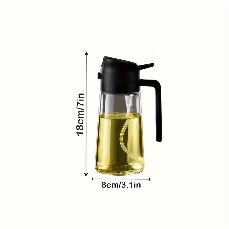 Dual-Function Oil Dispenser And Sprayer Bottle, Automatic Shut-Off Mist Sprayer - PET Plastic, Suitable for Cooking, Grilling, Salad Dressings, And Baking - Essential Kitchen Item for Holidays