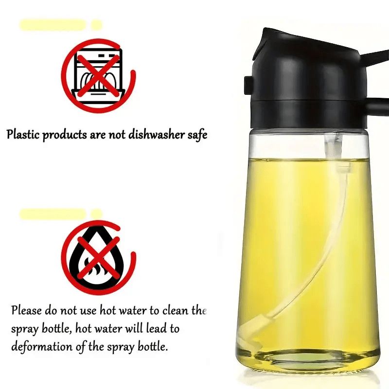 Dual-Function Oil Dispenser And Sprayer Bottle, Automatic Shut-Off Mist Sprayer - PET Plastic, Suitable for Cooking, Grilling, Salad Dressings, And Baking - Essential Kitchen Item for Holidays