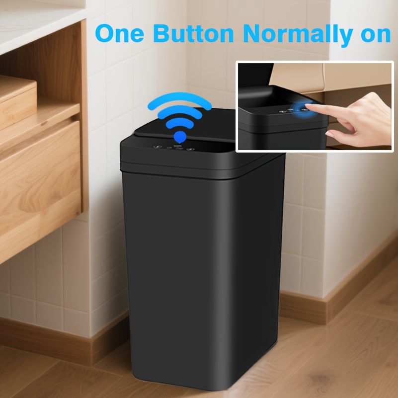 3.1 Gallon Bathroom Trash Can with Auto Sensor - 12L Smart Trash Can Motion Sensor - Slim, Plastic - Ultra-Thin Electric Trash Can with Lid, Suitable for Bedroom, Bathroom, Office, Living Room