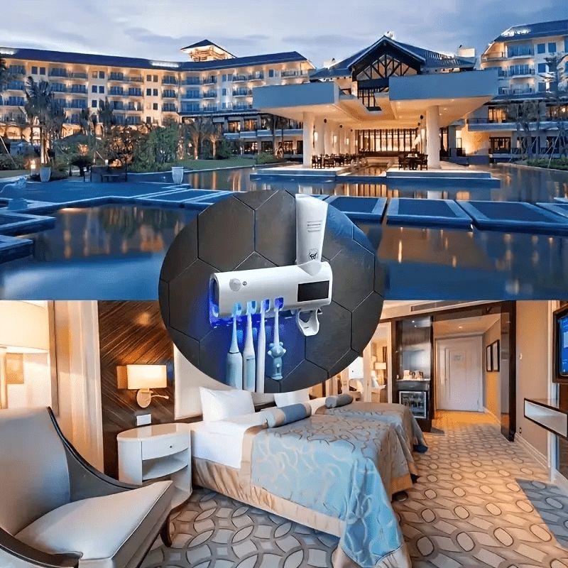 Intelligent Toothbrush Holder, Toothpaste Dispenser, Toothpaste Squeezer, USB Charging, Intelligent Automatic Toothpaste Dispenser Wall-Mounted Bathroom, Space-Saving, Durable Plastic