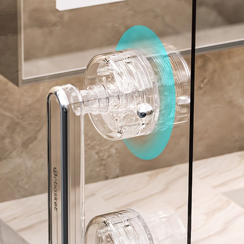 Plastic Suction Cup Handle for Bathroom, Multifunctional Shower Grip Bar, No-Drilling Installation, Wet Area Compatible, Versatile Use for Kitchen Fridge