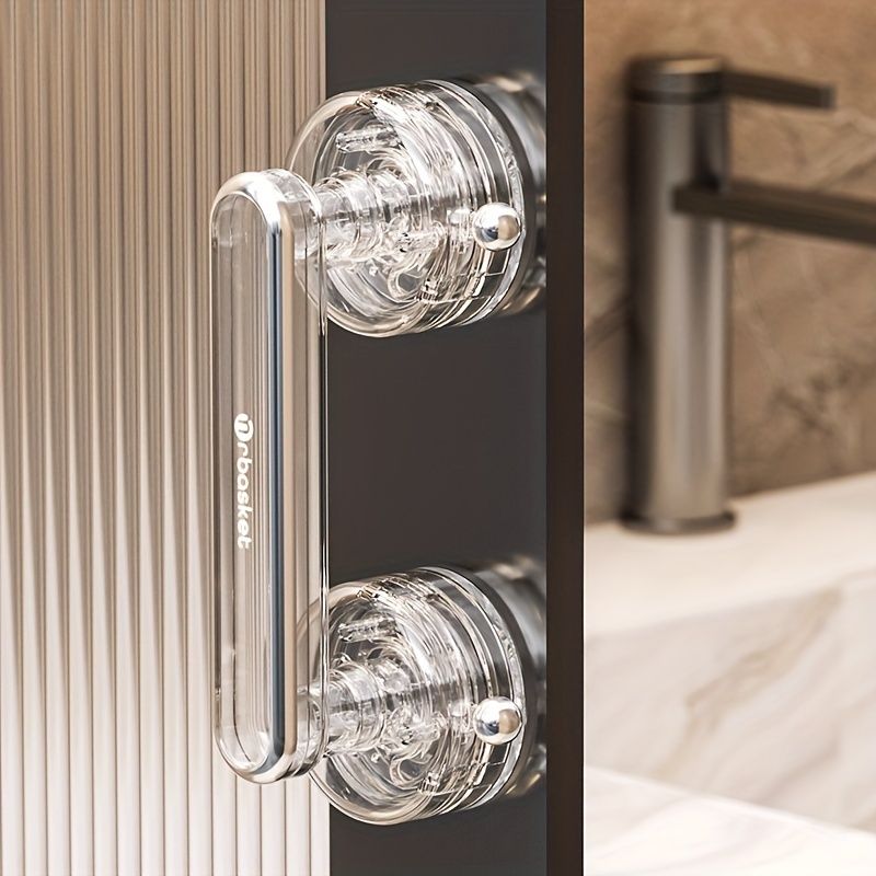 Plastic Suction Cup Handle for Bathroom, Multifunctional Shower Grip Bar, No-Drilling Installation, Wet Area Compatible, Versatile Use for Kitchen Fridge