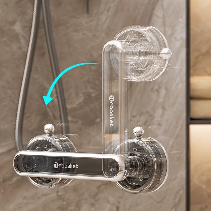 Plastic Suction Cup Handle for Bathroom, Multifunctional Shower Grip Bar, No-Drilling Installation, Wet Area Compatible, Versatile Use for Kitchen Fridge