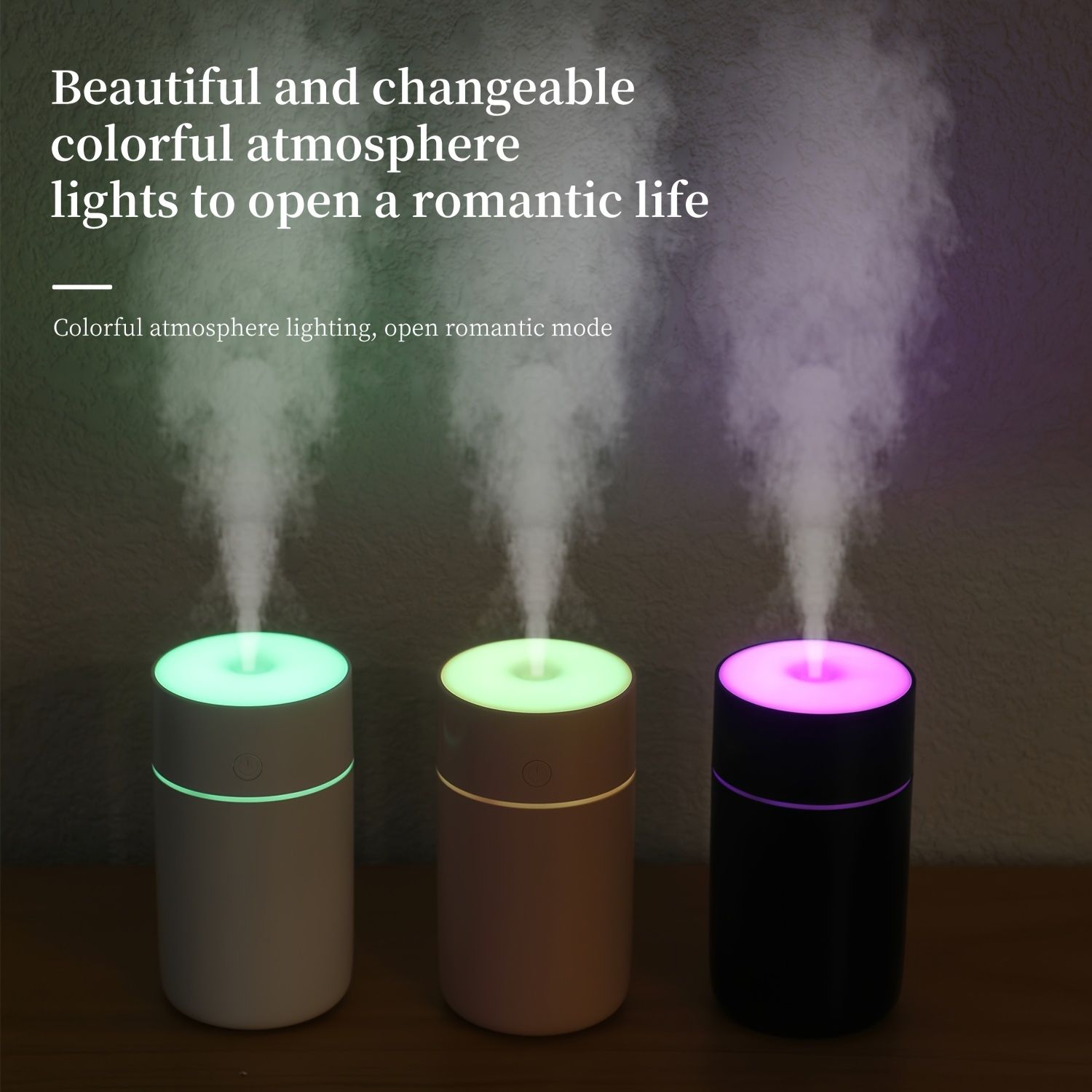 Wireless Cold Mist Room Air Humidifier, 1200mAh Portable Soundwave technology Bedroom Humidifier