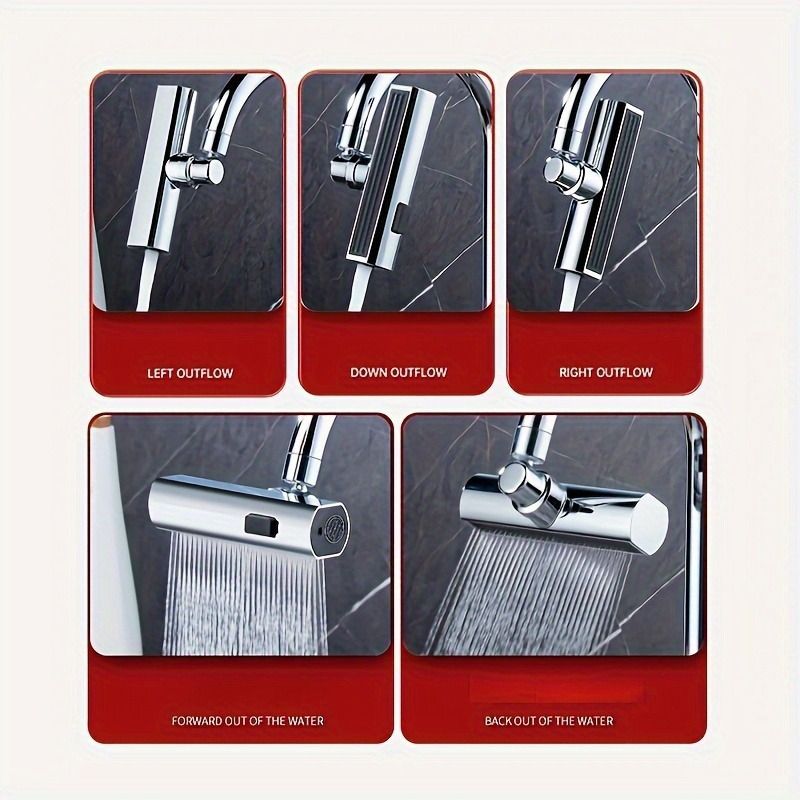 1pc Modern Kitchen Faucet with 3-in-1 360° Rotating Waterfall, Water-Saving Aerator, 3 Flow Modes | Polished Finish, Pressure Boosting Extension, Splash-Proof Nozzle, RV Kitchen Faucet, Kitchen Sink F