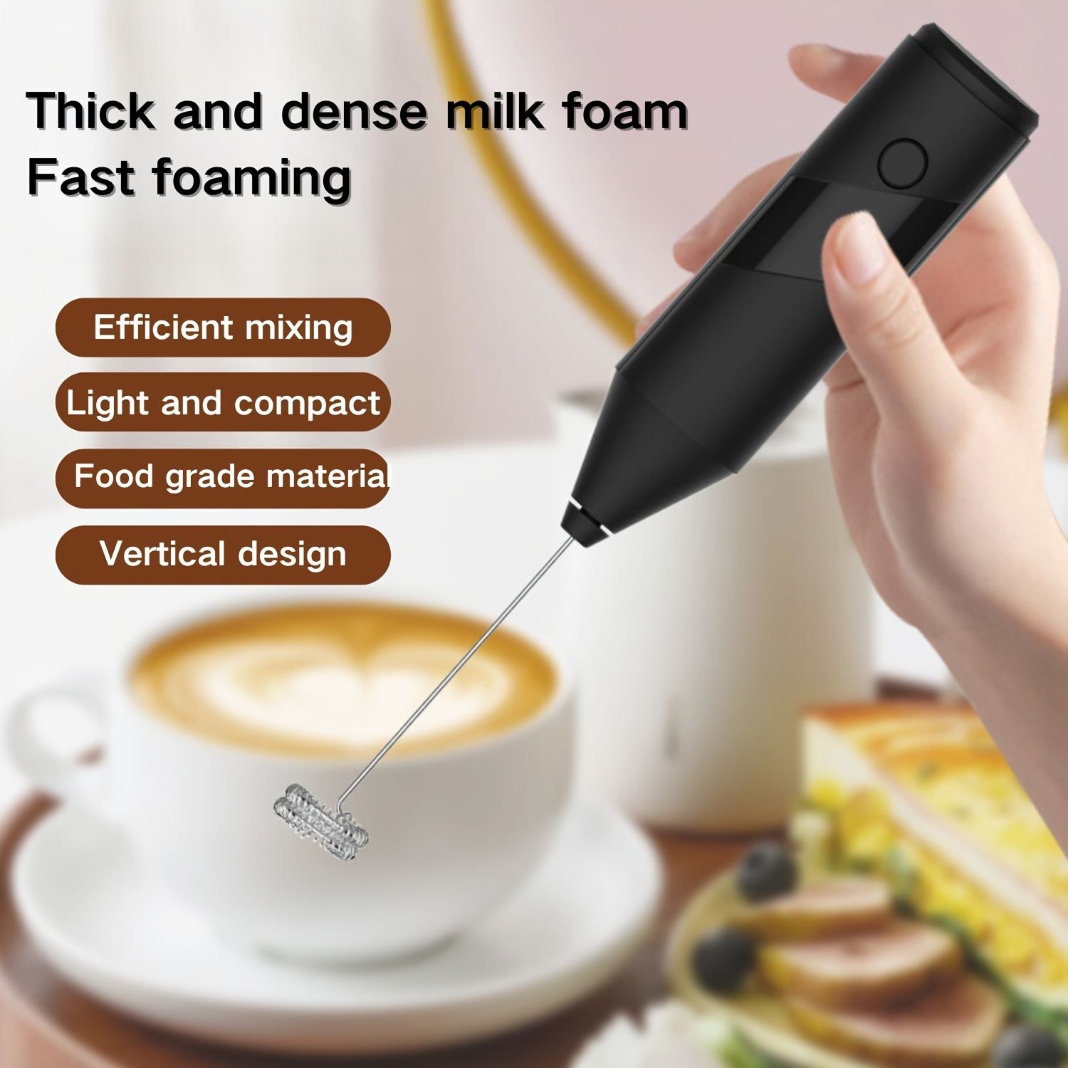 1-Pack Handheld Electric Mixer, Egg Beater, Milk Frother, Coffee, Latte And Cappuccino Frother, Matcha Blender, Kitchen Gadgets