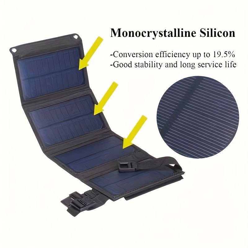 100W USB Solar Panel Kit Foldable Portable Solar Charger for Outdoor Camping Hiking Phone Charger, Suitable for Picnic, Cycling, Fans, Flashlights, etc