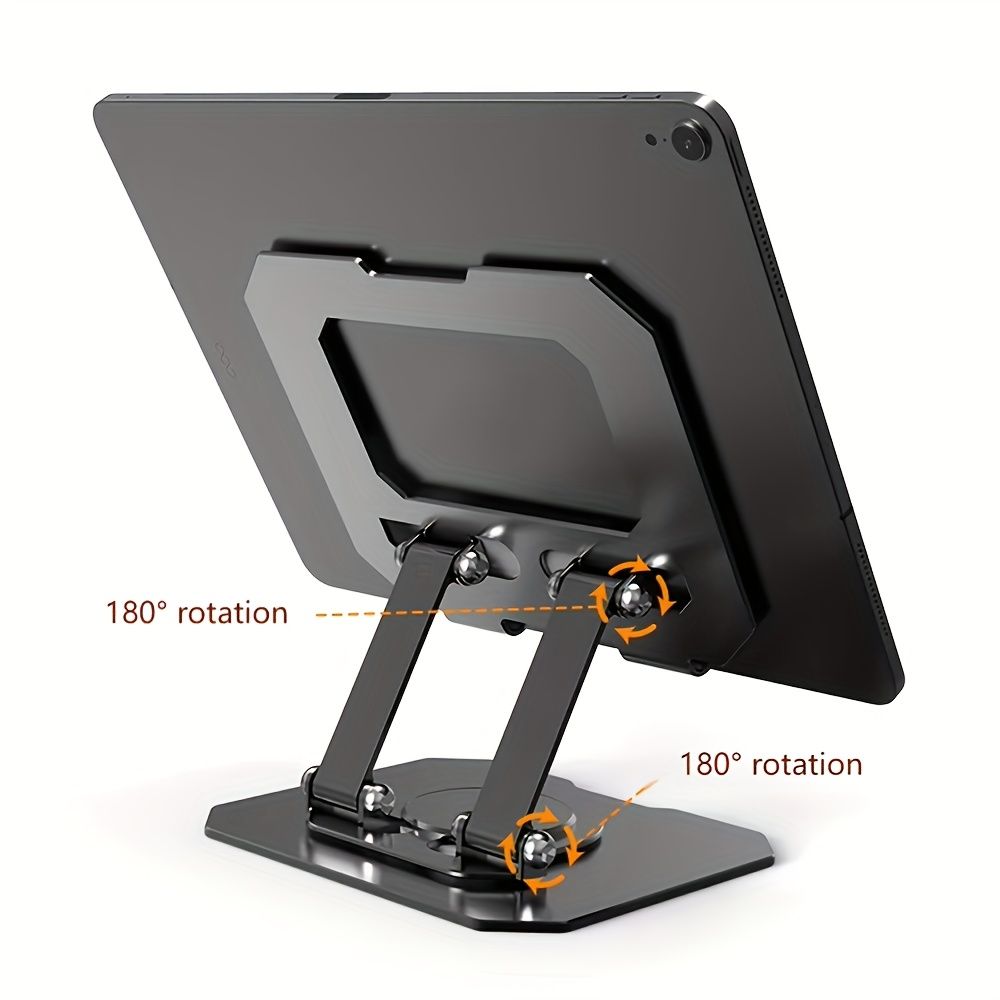 Adjustable flat stand, 360° rotating multi-angle desk stand, foldable and portable, compatible with 10.16-38.1 cm devices