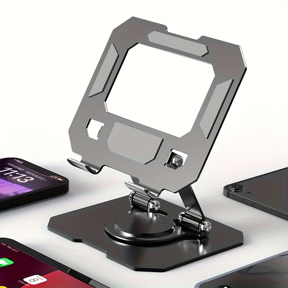 Adjustable flat stand, 360° rotating multi-angle desk stand, foldable and portable, compatible with 10.16-38.1 cm devices