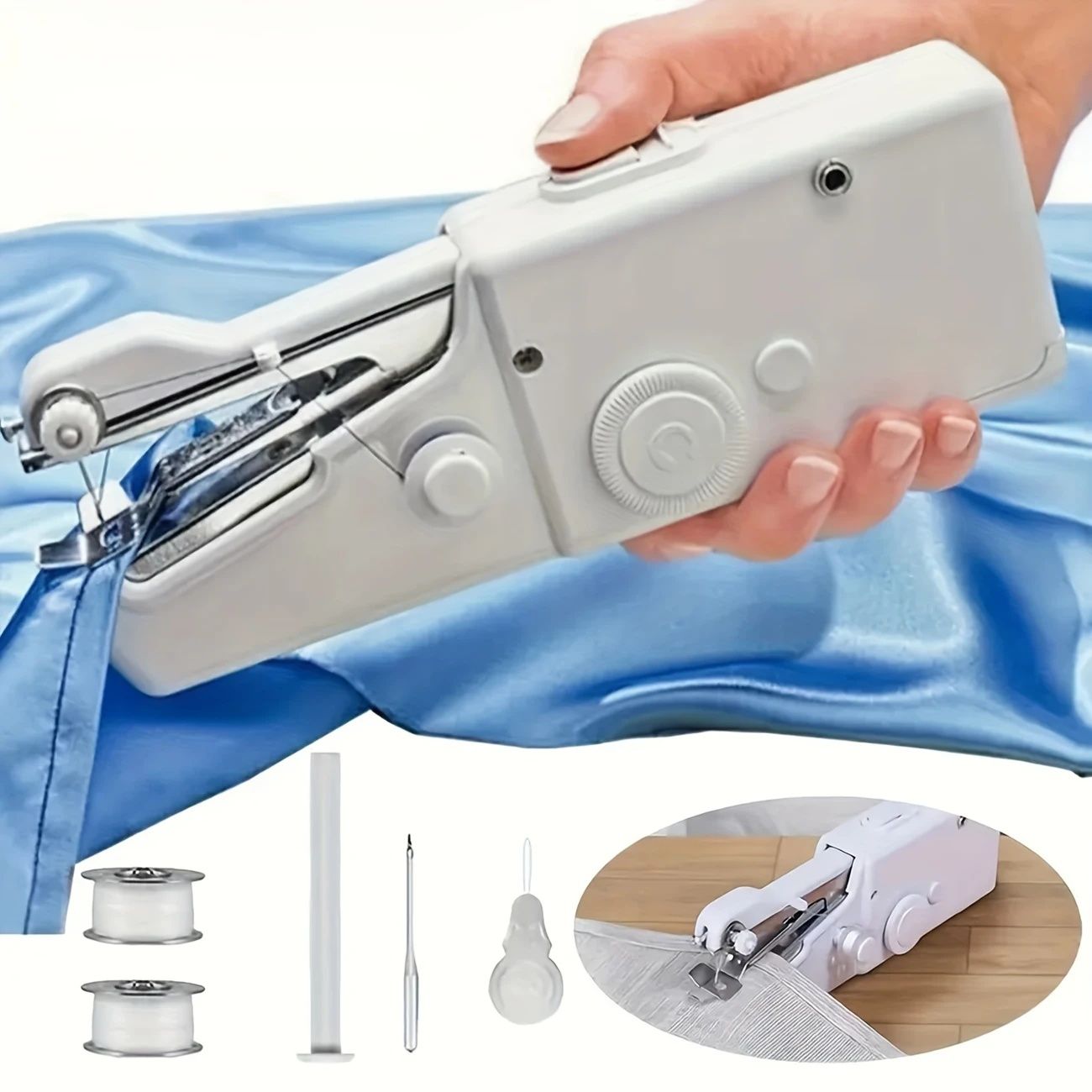 Handheld sewing machine, a mini portable electric sewing machine for quick stitching, suitable for home use, travel, and DIY projects, ideal for beginners