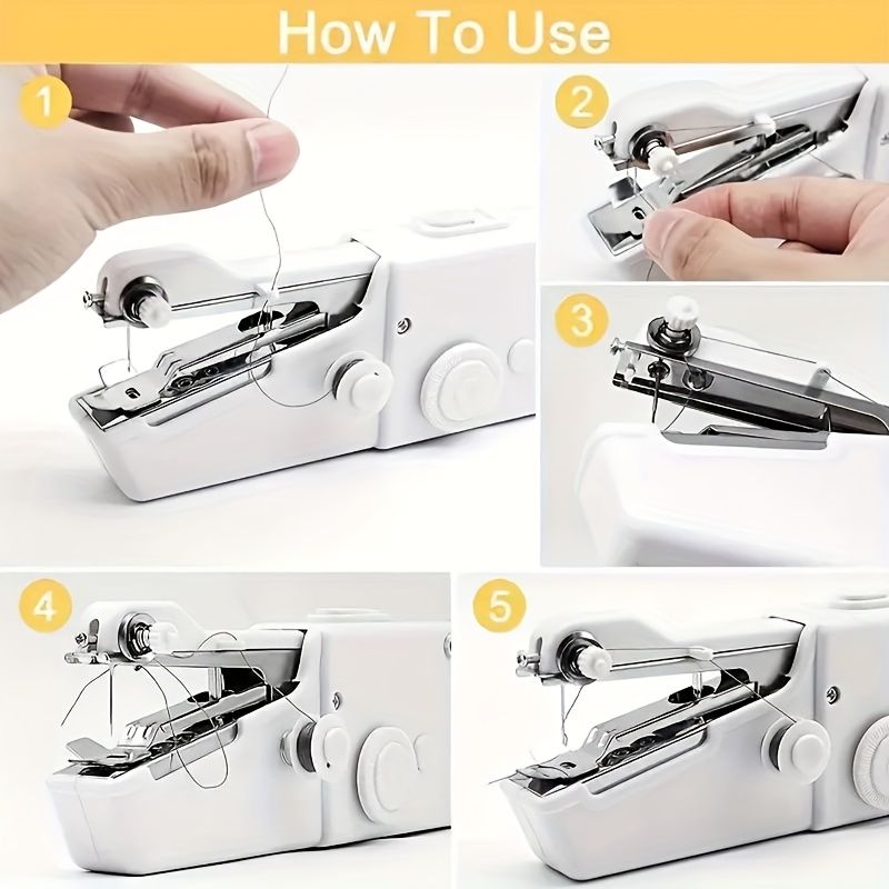 Handheld sewing machine, a mini portable electric sewing machine for quick stitching, suitable for home use, travel, and DIY projects, ideal for beginners
