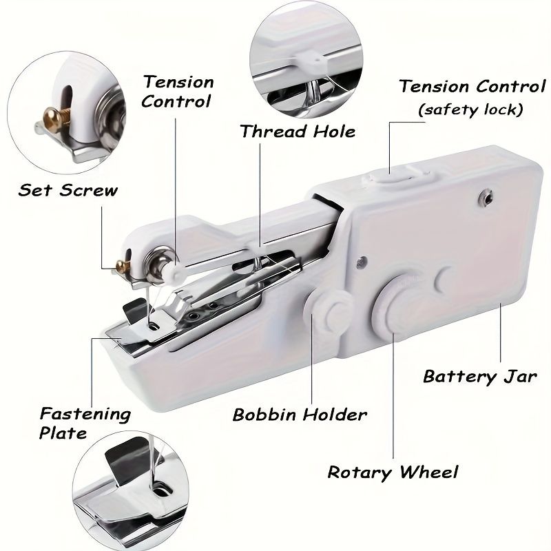 Handheld sewing machine, a mini portable electric sewing machine for quick stitching, suitable for home use, travel, and DIY projects, ideal for beginners