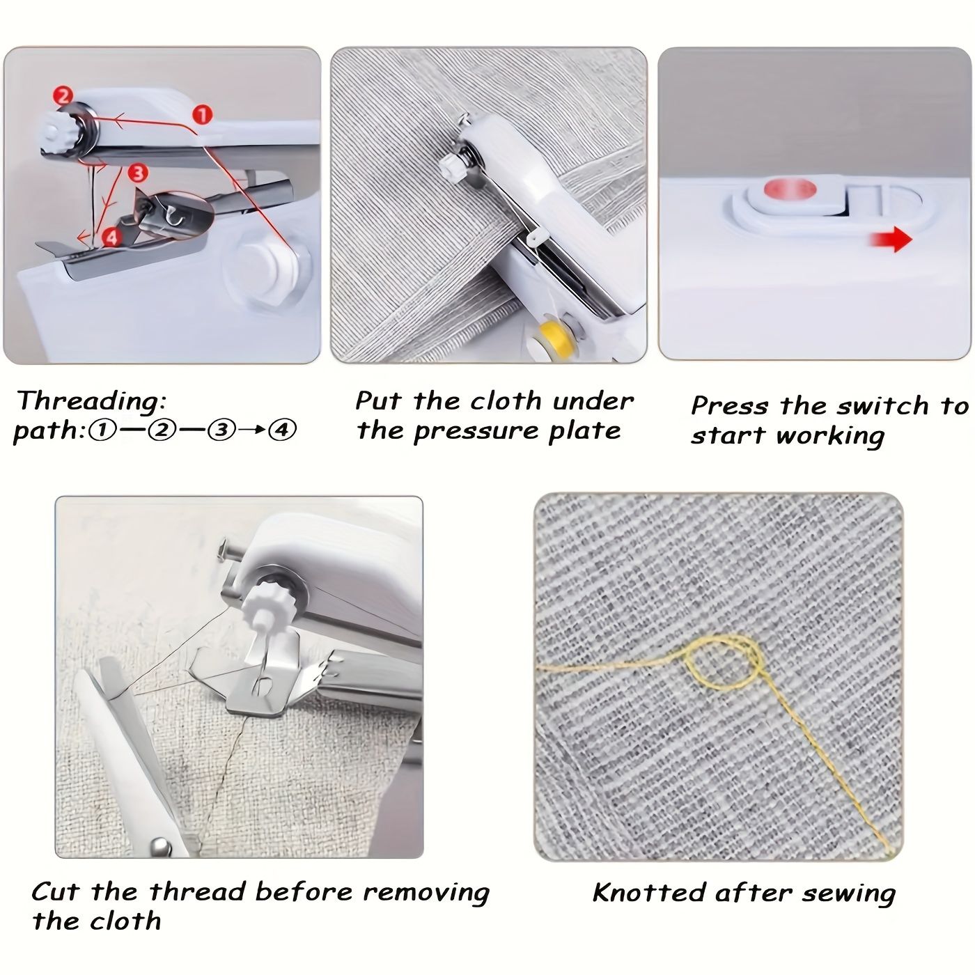 Handheld sewing machine, a mini portable electric sewing machine for quick stitching, suitable for home use, travel, and DIY projects, ideal for beginners