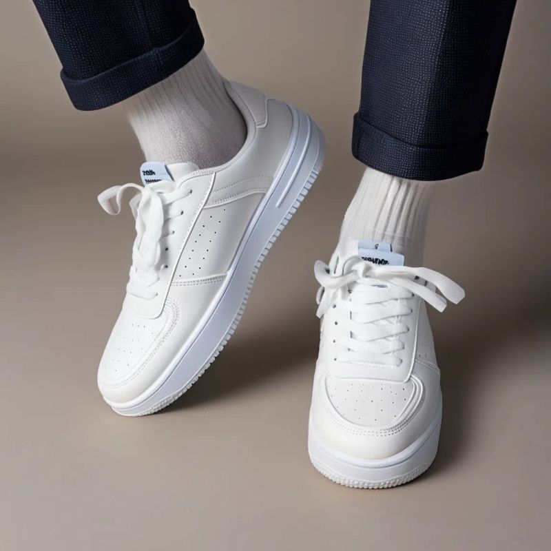 Mufan 2025 new high-quality men's sneakers fashionable and trendy white shoes casual board shoes