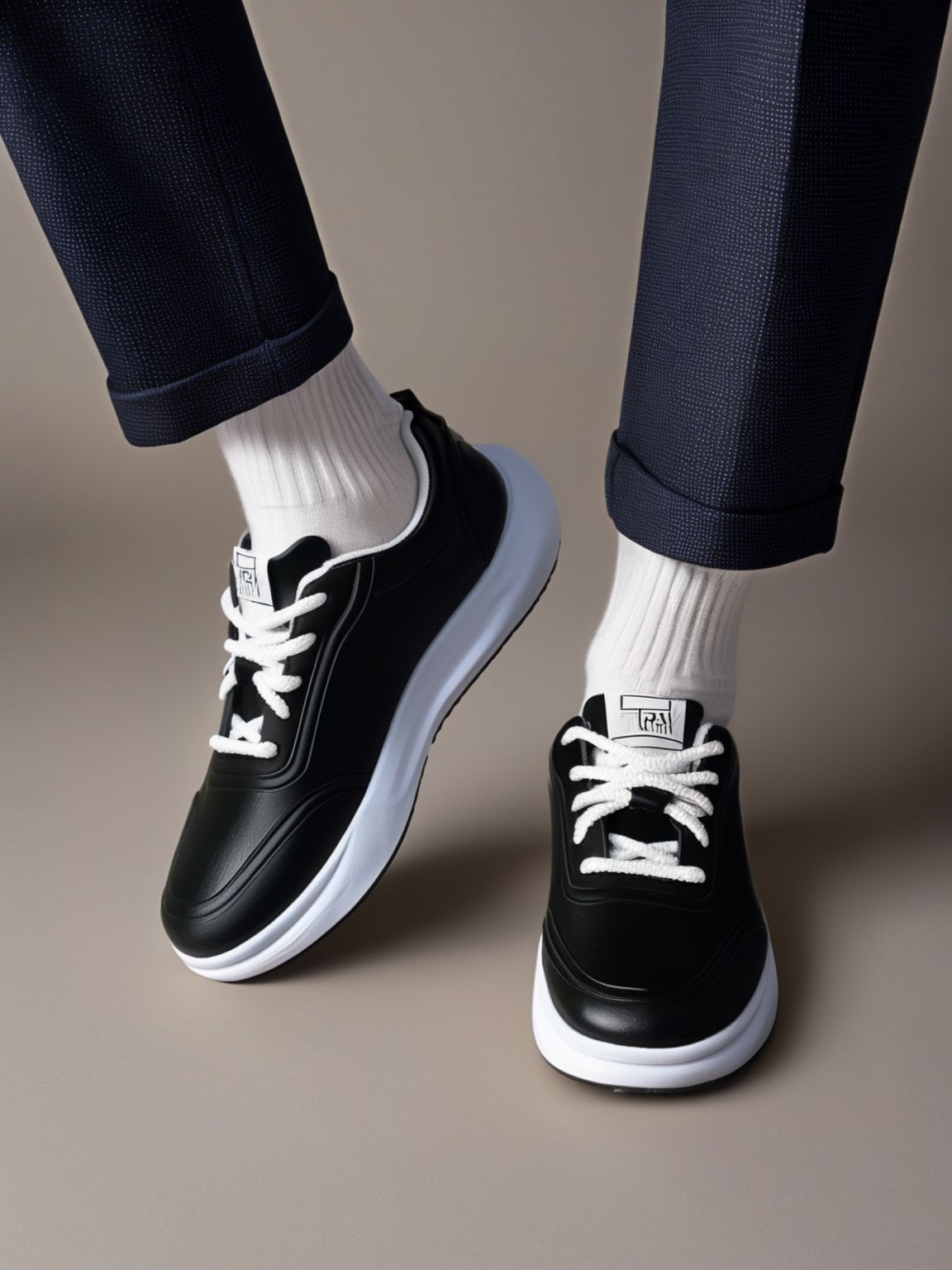 Men’s stylish lace-up casual leather shoes with waterproof soft soles soft uppers and low-top design