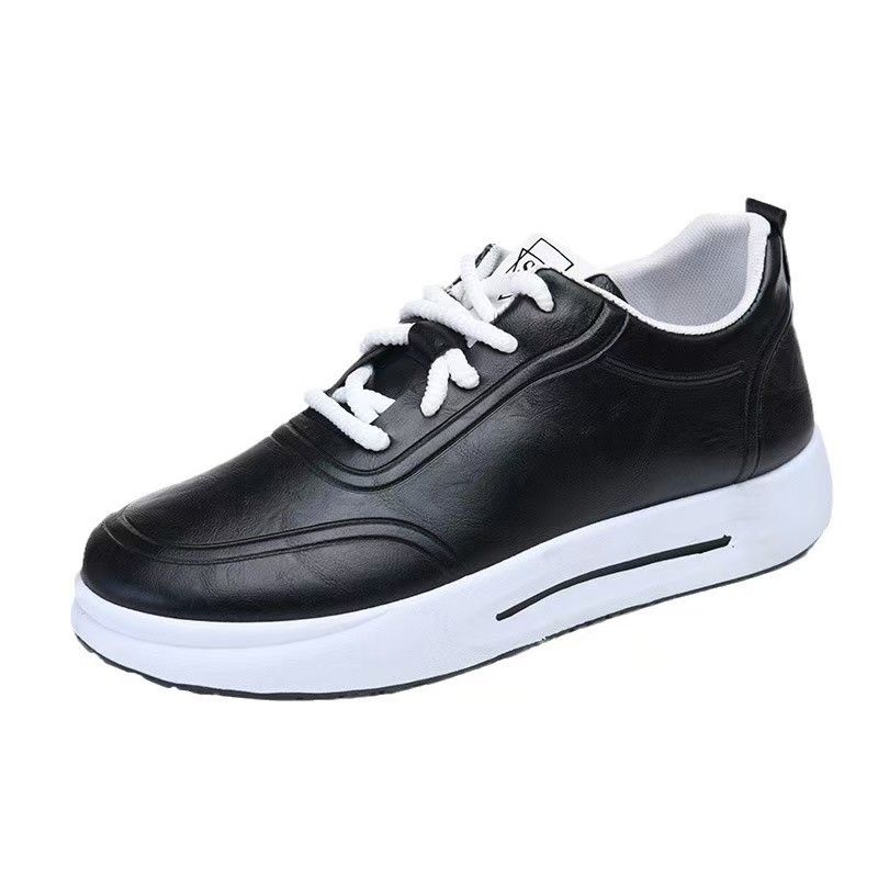 Men’s stylish lace-up casual leather shoes with waterproof soft soles soft uppers and low-top design