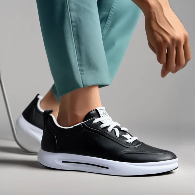 Men’s stylish lace-up casual leather shoes with waterproof soft soles soft uppers and low-top design