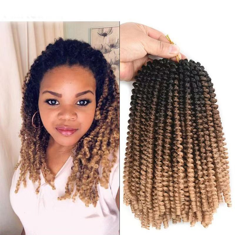[Hair Bundles-Not a Full Wig] 12-inch|Spring Twist Braiding Hair Extensions Bomb Twist  Wig for Black Women Natural Permeable Odorless Stable Easy to manage Simple Operation for Daily Use