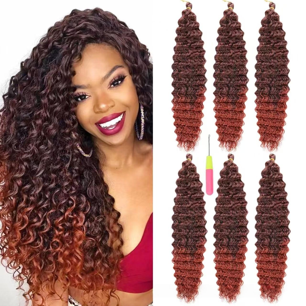 【Hair Extensions 】 Crochet Wig with Three-Strand Braided Tail, Flower Braid & Rolled Dirty Braid Extensions for African Black Women- Natural Permeable Odorless Stable Easy to manage