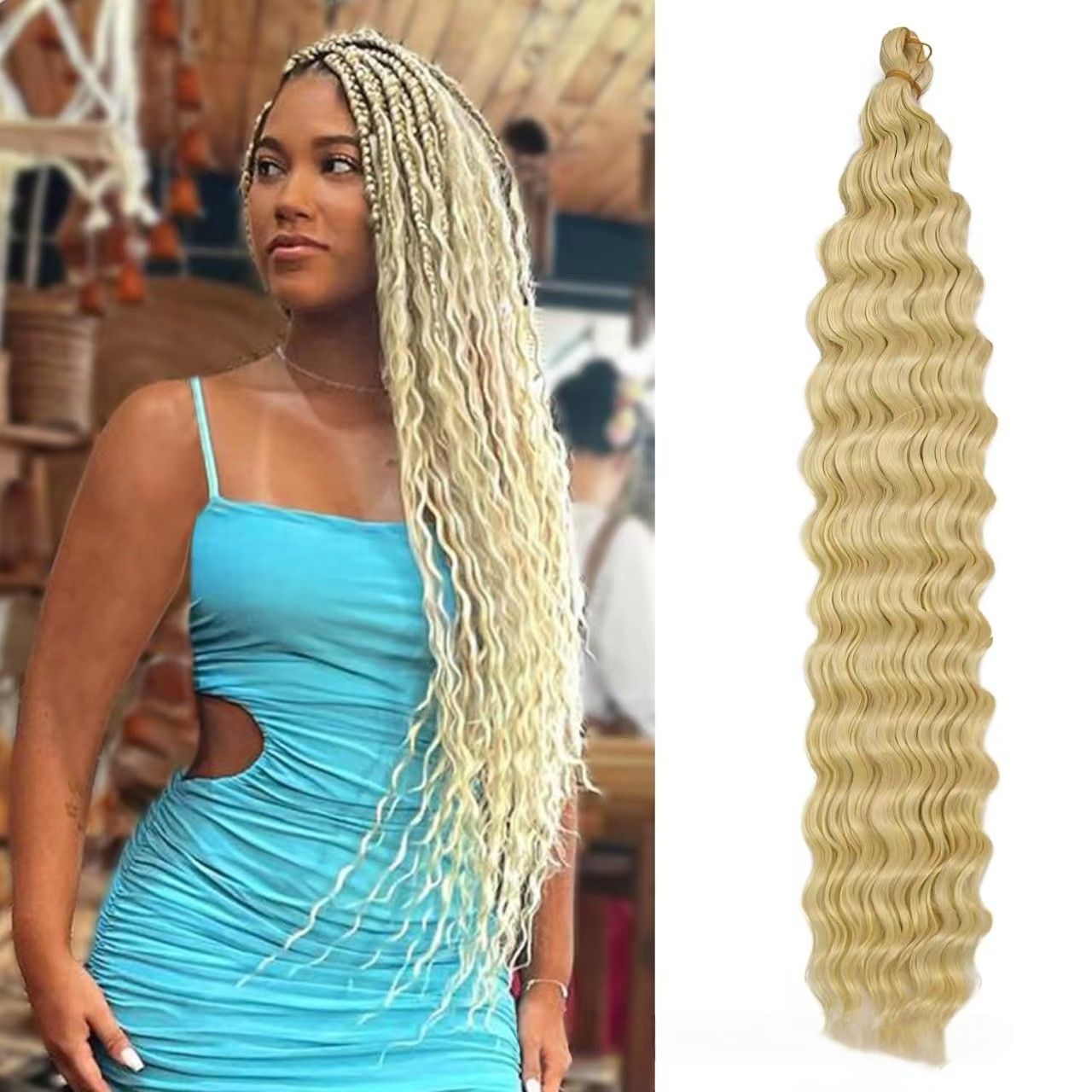 【Hair Extensions 】 Crochet Wig with Three-Strand Braided Tail, Flower Braid & Rolled Dirty Braid Extensions for African Black Women- Natural Permeable Odorless Stable Easy to manage