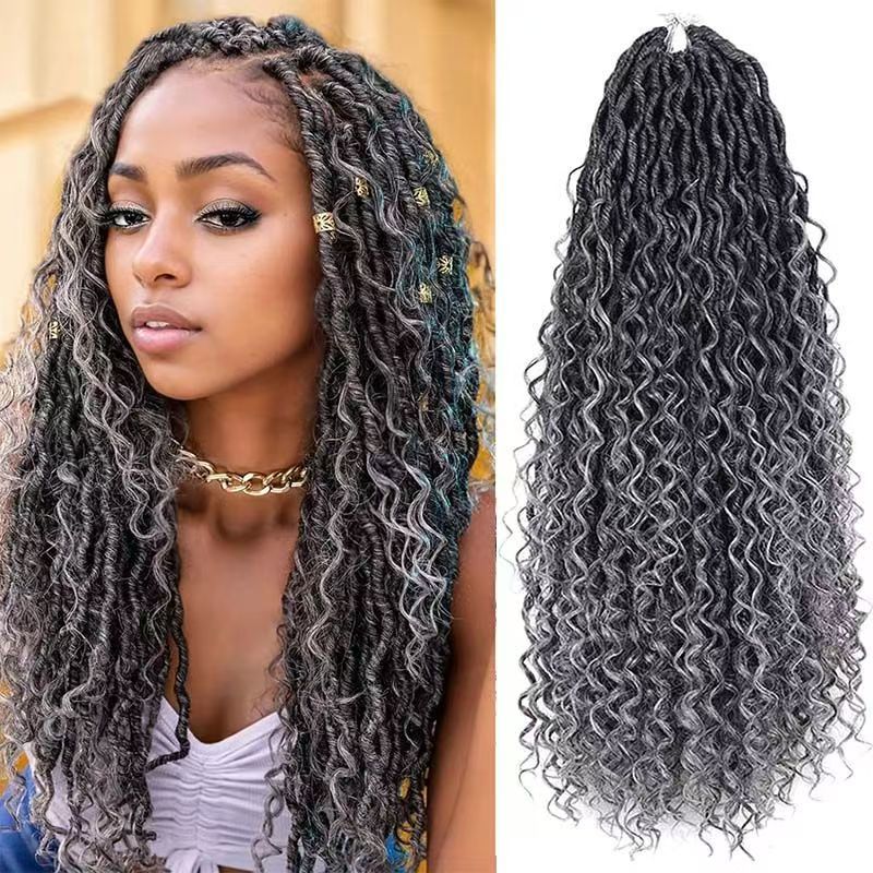 [Hair Bundles-Not a Full Wig] Crochet Wig with Three-Strand Braided Tail, Flower Braid & Rolled Dirty Braid for Black Women - Natural Permeable Odorless Stable Easy to manage Simple Operation