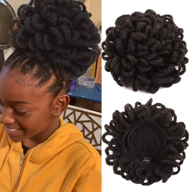 Curly Hair Water Wave Wool Curl Claw Clip Ponytail Wig, High Ponytail Wig Braid- Natural Permeable Odorless Stable Easy to manage Simple Operation for Daily Use【Black】【one free gift】