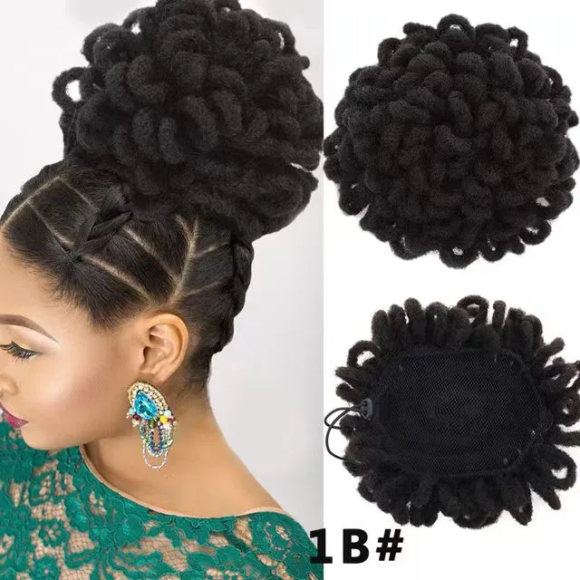 Curly Hair Water Wave Wool Curl Claw Clip Ponytail Wig, High Ponytail Wig Braid- Natural Permeable Odorless Stable Easy to manage Simple Operation for Daily Use【Black】【one free gift】