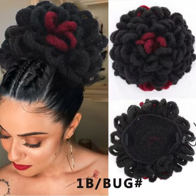 Curly Hair Water Wave Wool Curl Claw Clip Ponytail Wig, High Ponytail Wig Braid- Natural Permeable Odorless Stable Easy to manage Simple Operation for Daily Use【Black】【one free gift】