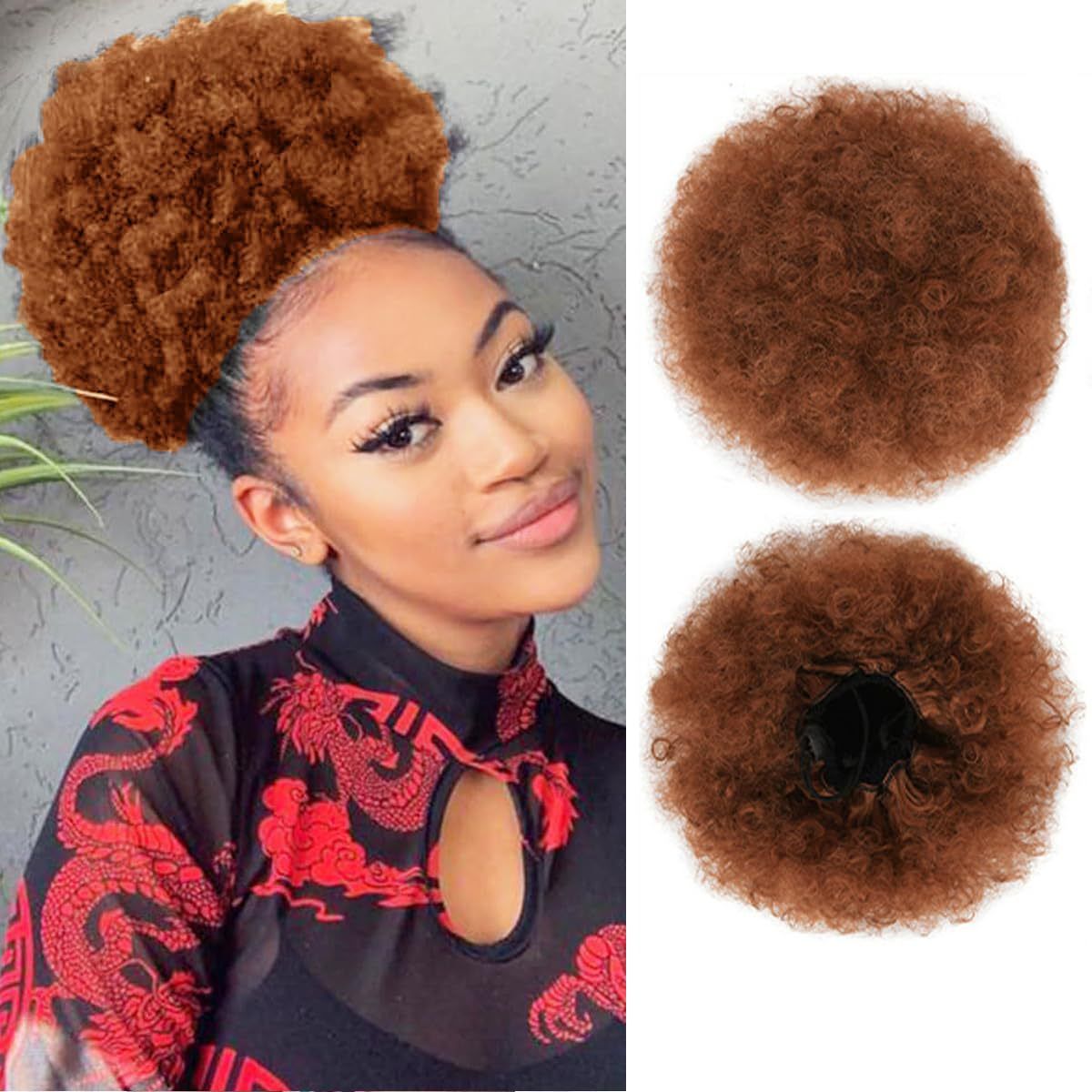 Curly Hair Water Wave Wool Curl Claw Clip Ponytail Wig, High Ponytail Wig Braid- Natural Permeable Odorless Stable Easy to manage Simple Operation for Daily Use【Black】【one free gift】