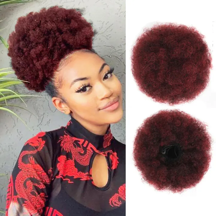 Curly Hair Water Wave Wool Curl Claw Clip Ponytail Wig, High Ponytail Wig Braid- Natural Permeable Odorless Stable Easy to manage Simple Operation for Daily Use【Red-brown】【one free gift】